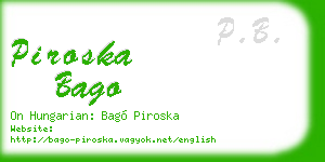 piroska bago business card