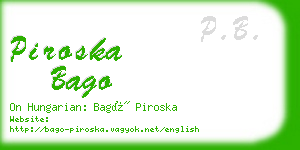 piroska bago business card